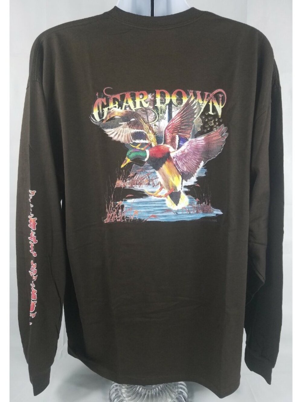 Duck Hunter Long Sleeve T Shirt Size 2XL Hunting Apparel Brown Outdoors Man New